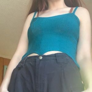 Teal Trapeze Tank Top